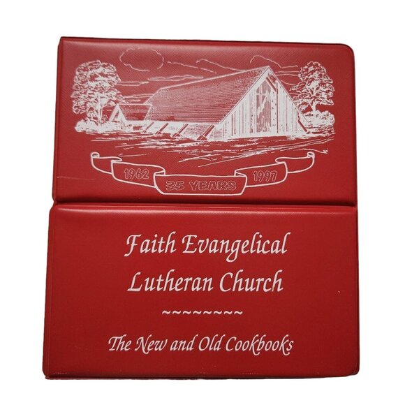 Vintage Faith Evangelical Luthrern Church The New and Old Cookbooks Binder 62-97